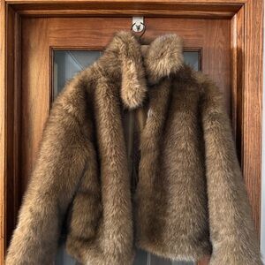 Primark Rita Ora Brown Faux Fur Jacket